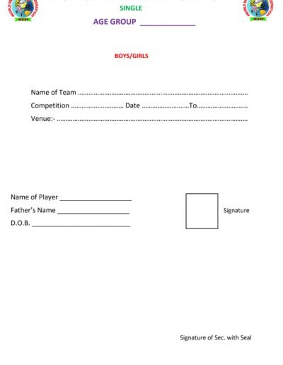 World Drop Roball Federation Player Form 4