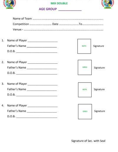 World Drop Roball Federation Player Form 7